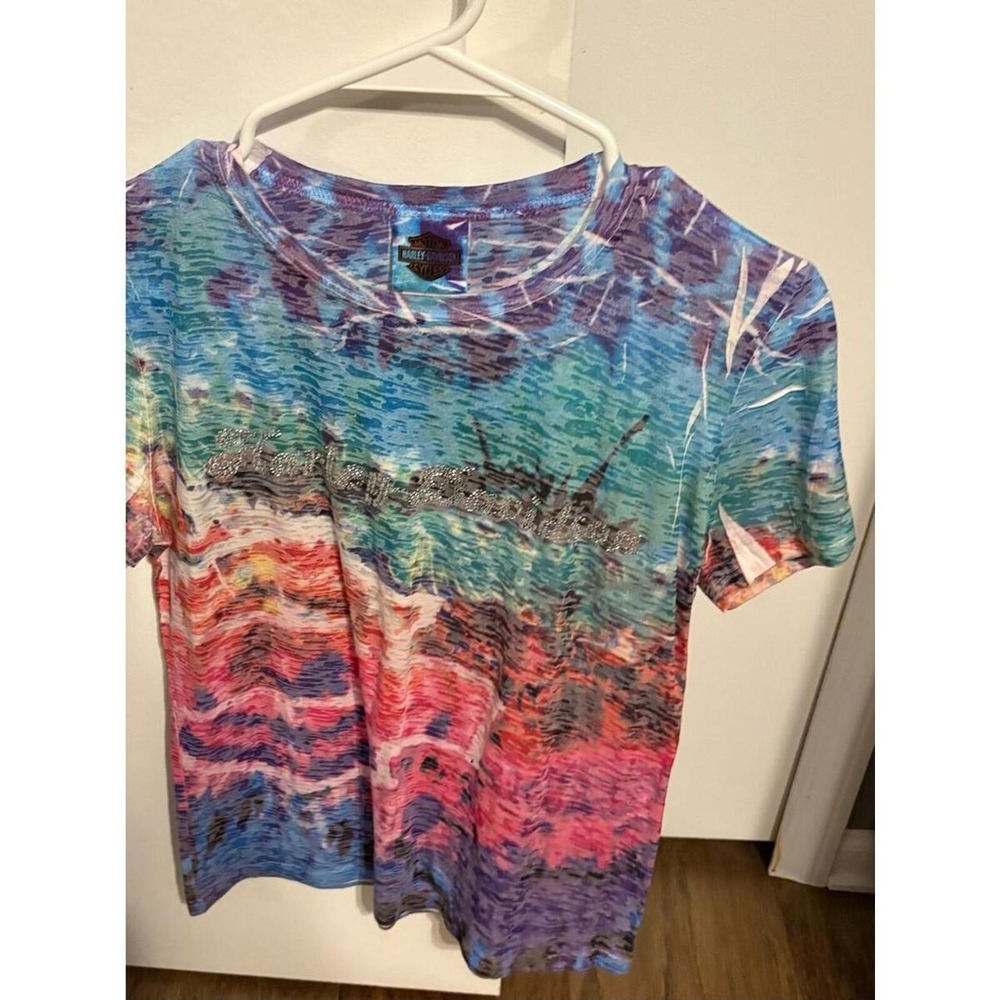 Harley-Davidson MultiWave Tie-Dye Tee with Rhinestone Script